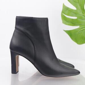 Steve Madden Womens Jenn Boots Size 10 Black Leather Square Heel Pointed Booties